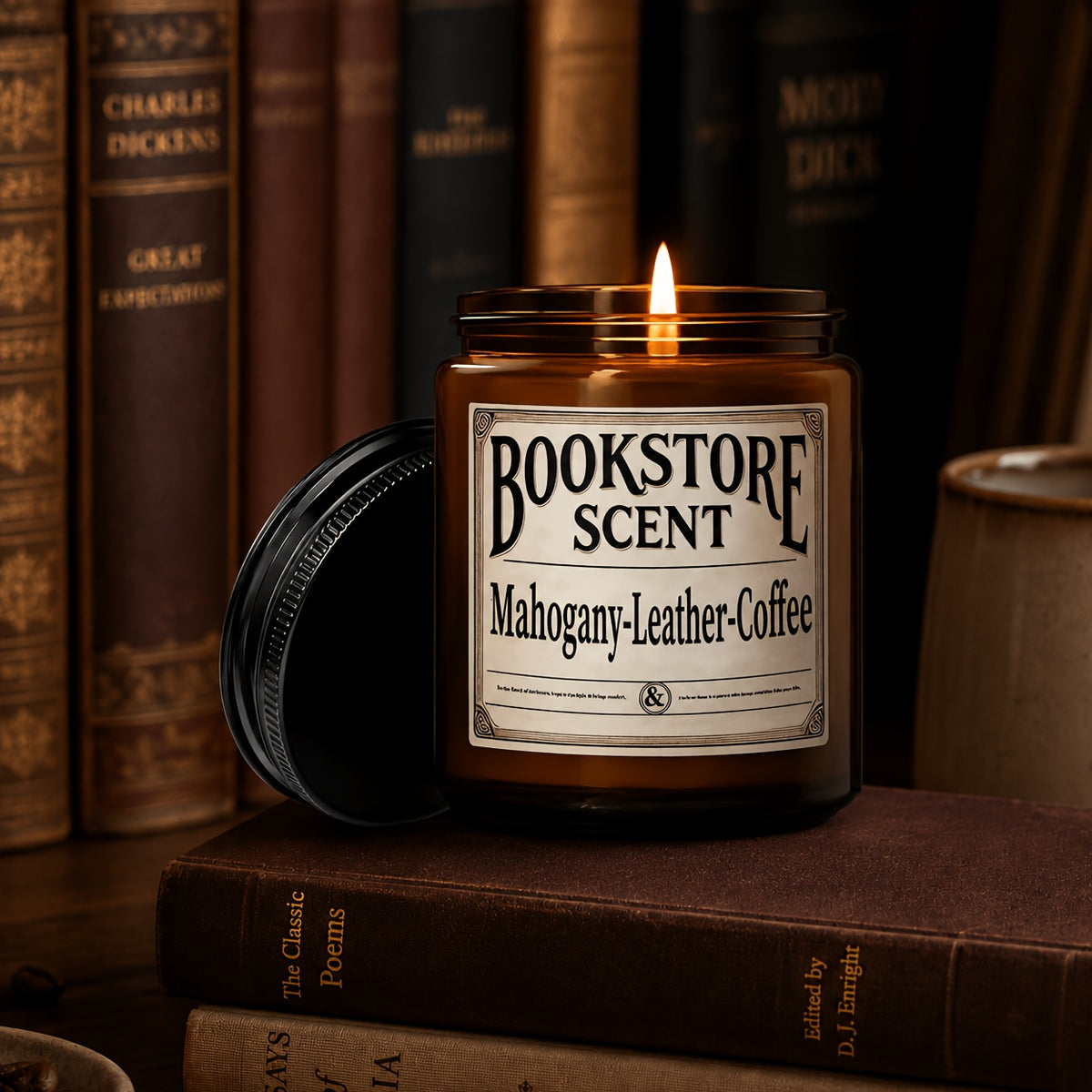 Bookstore Scented Soybean Candle - High-quality Scented Candle With A Nostalgic Bookish Aroma And A Long Burning Time.The Perfect Gift For Book Lovers, Relaxation And Home Decoration. Mother'S Day Gift Teacher'S Gratitude Gift