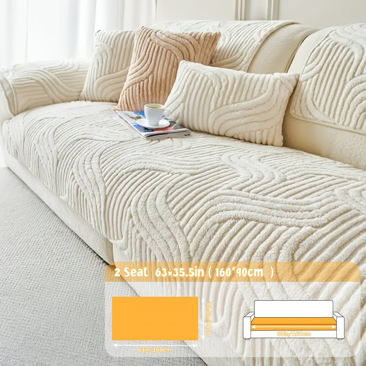 1pc of Thick, Quilted Sofa Cushion That Is Stylish, Durable, Warm, And Non-Slip. This Plush Sofa Cover Is Breathable And Comfortable, Making It Perfect for Families with Pets. It Is Suitable for Use in The Bedroom, Office, Living Room
