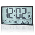 Battery Operated Digital Wall Clock, 8-Inch Jumbo Number Display with Date, Day, Temperature, Humidity and Auto DST for Home and Office