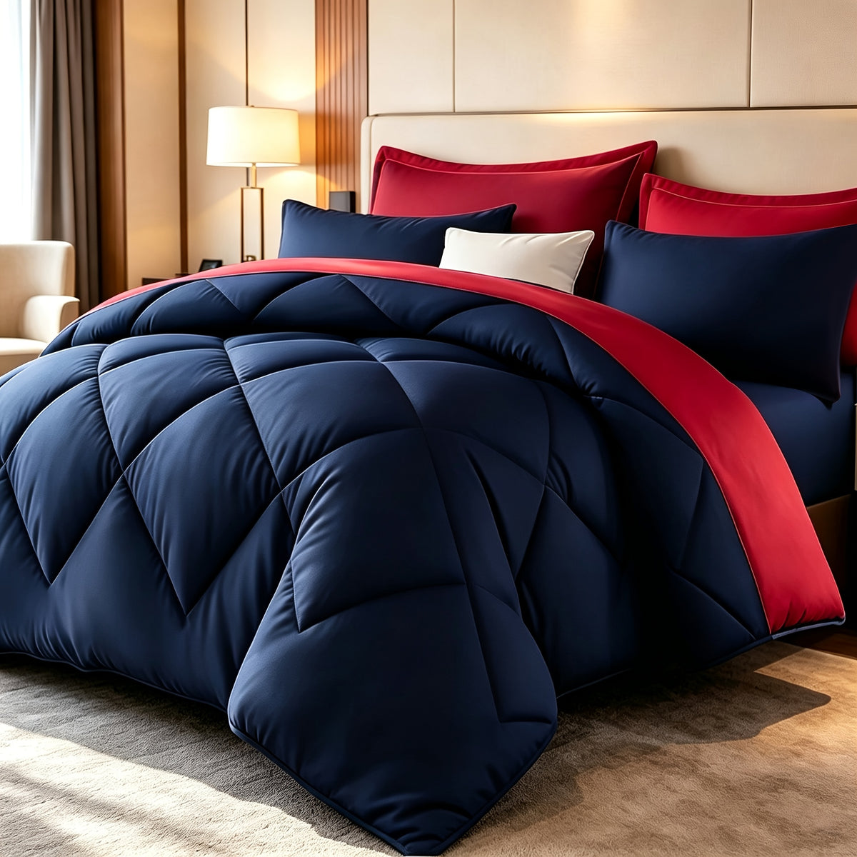 2/3pcs Solid Color Diamond Pattern Large And Extra-Large Bed Set Soft Comfortable And Lightweight Fabric Breathable Quilt Easy to Care Equipped with Quilts And Pillowcases Luxurious Quality And Ideal Gift, Random Color