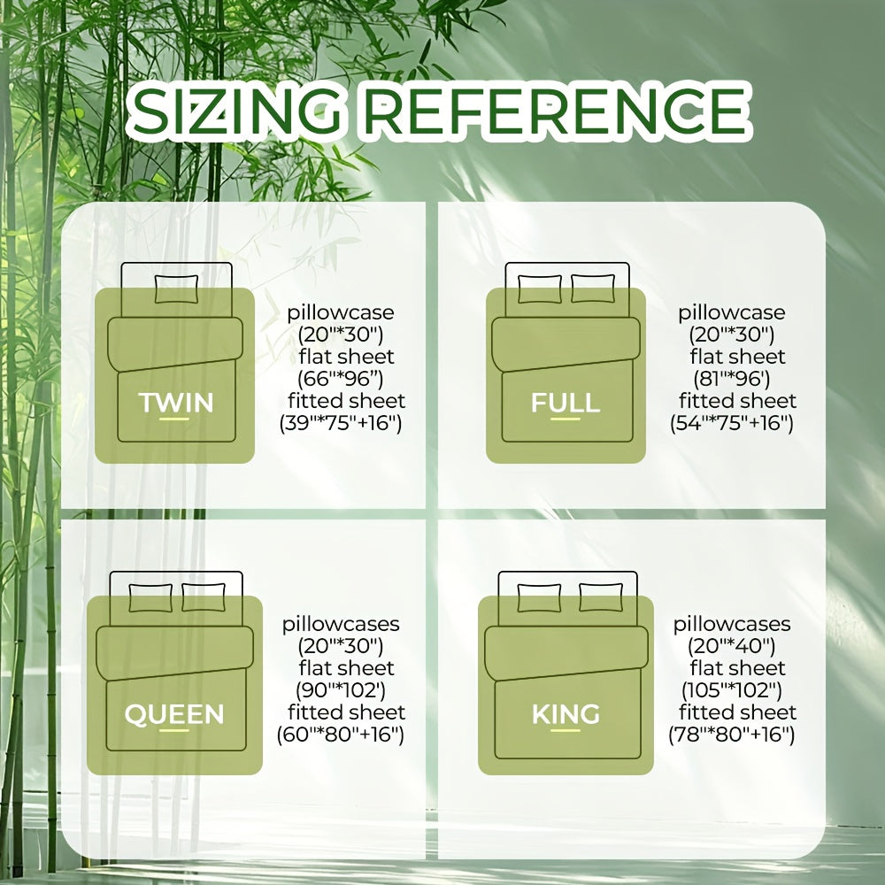 4/6pcs Cooling Bamboo Sheet Sets - Queen Size Soft 2000TC Luxurious Hotel Sheets, Luxury Kids Fitted Sheet, with 16-Inch Deep Pocket, Kids Sheet & Pillowcases And Breathable Night Sweats, Suitable for All Seasons, Twin/Full/Queen/King