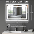 Anti-Fog LED Bathroom Mirror, Dimmable Front and Backlit Vanity Mirror with 3 Color Temperatures, Touch Controls and Horizontal or Vertical Wall Mounting