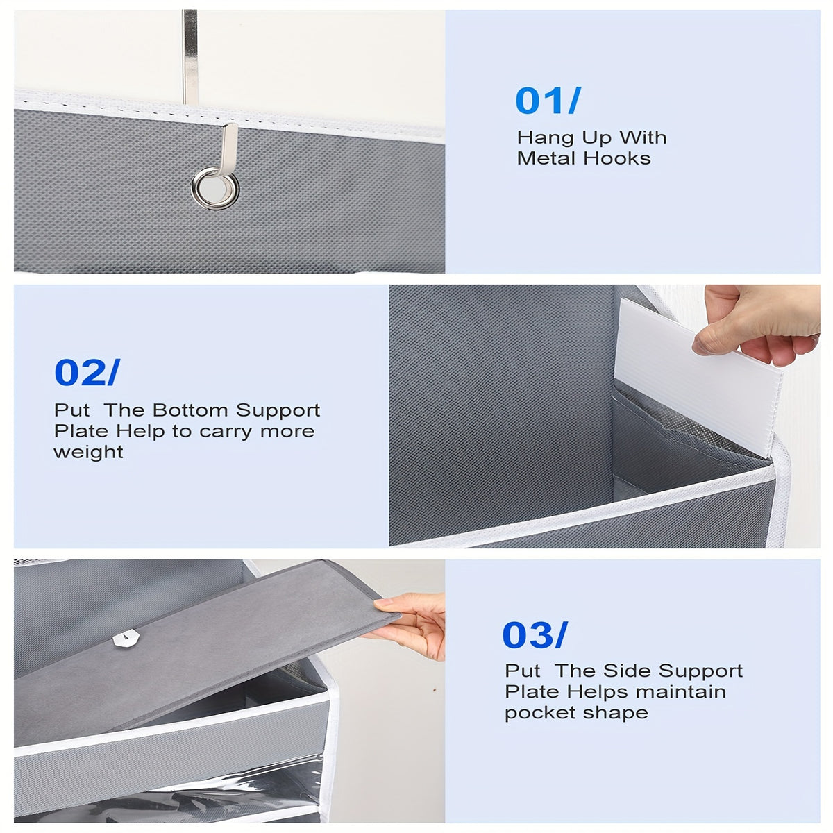 Over Door Hanging Organizer, No Tilt Closet Organizer for Diaper Shoes Over Door Storage Organizer with 6 Large Capacity Pockets for Newborn Essentials Nursery Bedroom Bathroom