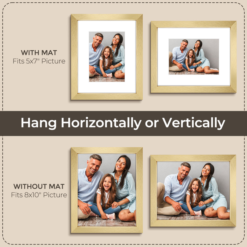 3 Pack 6x8/8x10/9x12/11x14/16x20 Picture Frames Set with Mat or without Mat, Engineered Wood Photo Frames with Plexiglass, for Wall or Tabletop Display - Gallery Wall Frames, Office Home Decor,Poster Frames