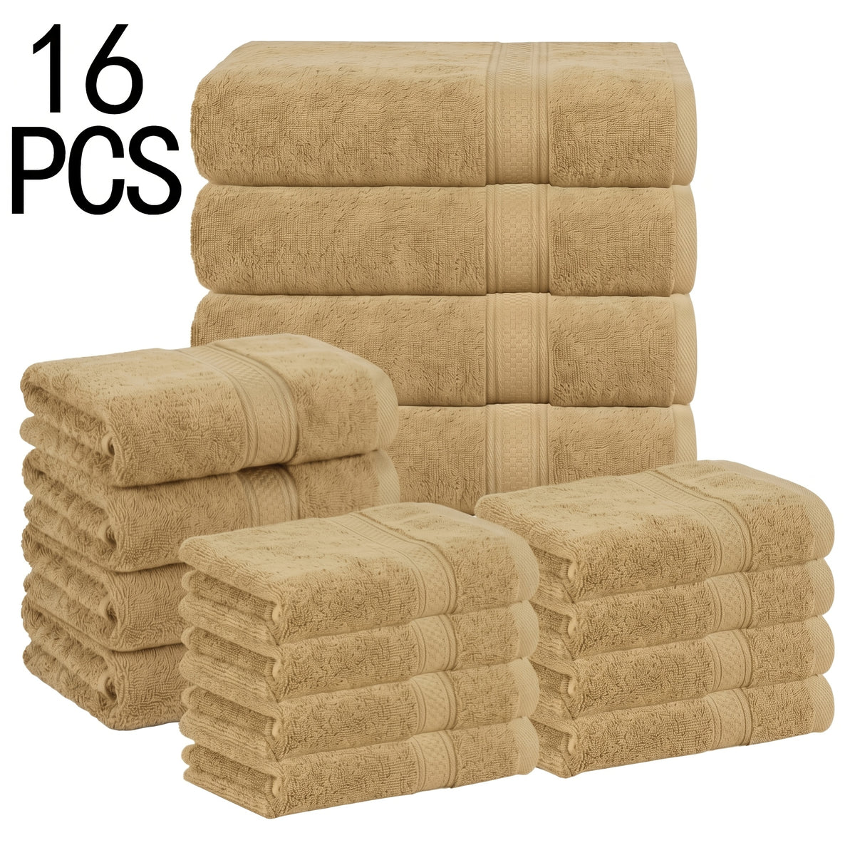 16pcs/8pcs 2 Bath Towels, 2 Hand Towels, 4 Washcloth, Towel Set Luxurious, Soft, Skin Friendly, Good Water Absorption, Quick Drying, Thick Towel, Suitable for Families, Hotels, Travel, Valentine'S Day Gift for Couples, Wash Cloths