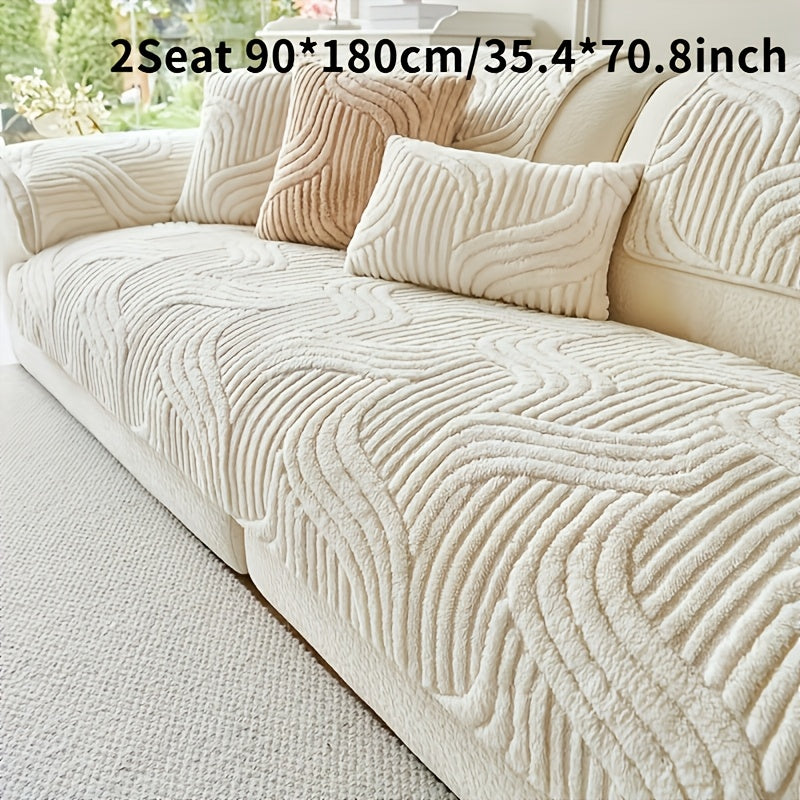 A Plush Non-Slip Sofa Cushion Cover: Luxury Modern, Pet-proof, Breathable, Stylish Home Decor for Living Room, Bedroom, Or Office.