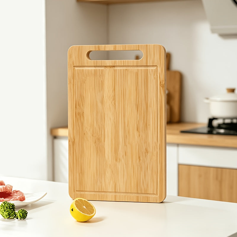 Bamboo Cutting Board - Double-sided Cutting Board, Vertical Kitchen Cutting Board, Kitchen Small Tool, 1/3pcs Set With Juice Trough, Suitable For Cutting Meat, Vegetables, Bread And Wooden Cutting Board