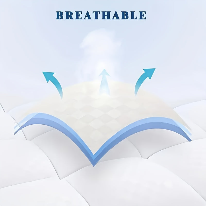 Cooling Mattress Topper, Overfilled Down Alternative Pillow Top, Fits 8-21 Inch Deep Pocket, Baffle Box Design Plush & Support Snow Down Alternative, Hotel Quality