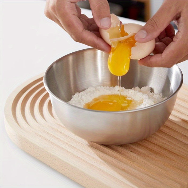 [3pcs Stainless Steel Bowls] 3pcs Stainless Steel Cooking Mixing Bowls for Baking and Home Use, Thickening Mixing and Kneading Bowls, Suitable for Whisking, Salad Making, and Baking