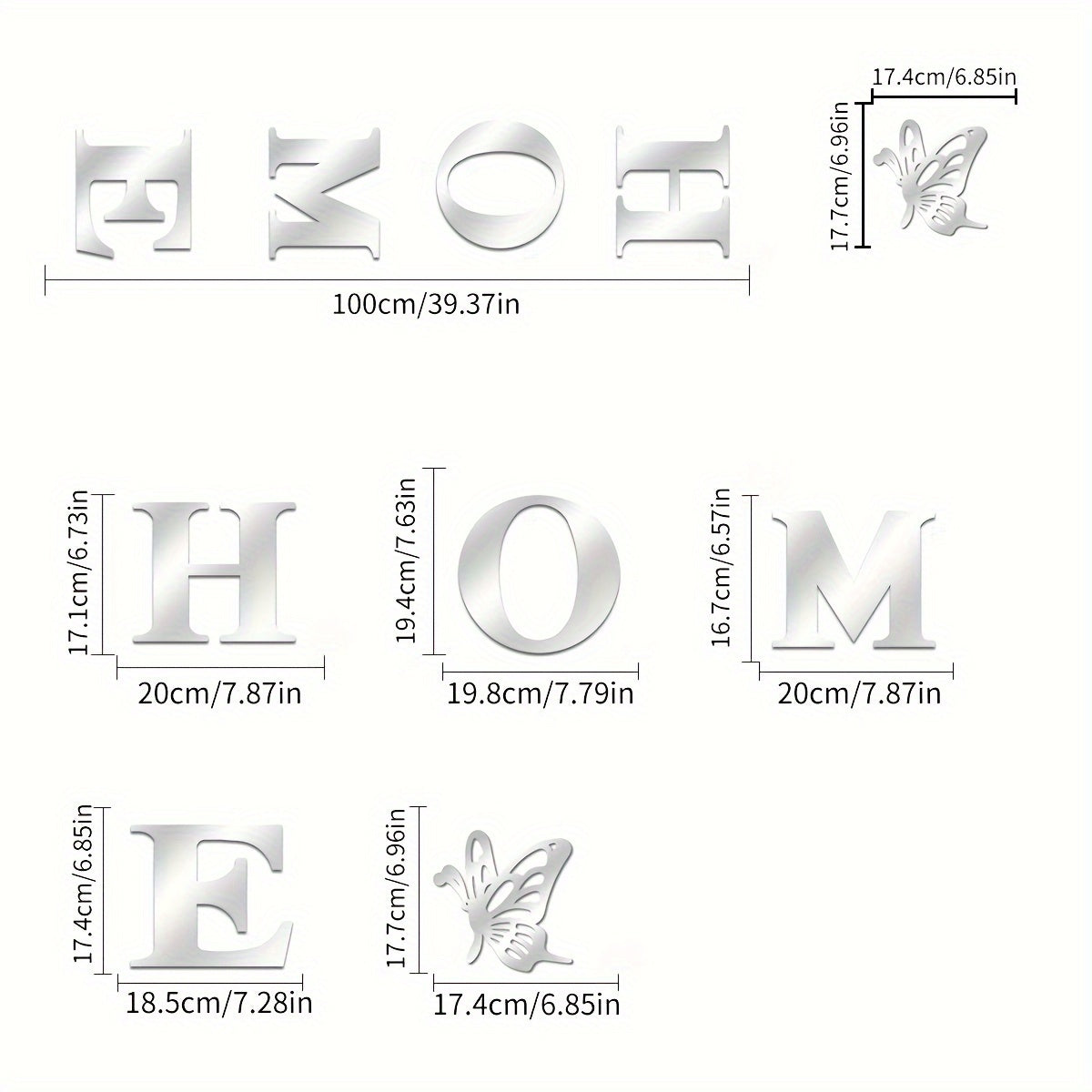 1 Set Of Acrylic 3D Letters And Butterfly Family Logo Wall Stickers - Self-adhesive And Removable, Mirror Effect, Suitable For Living Room, Bedroom, Kitchen Decoration, Ideal For, Autumn Home Decoration, Christmas, Halloween Decoration