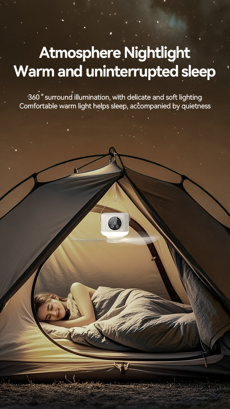 Portable Camping Fan With Light, Available With Or Without Tripod | Quiet USB Rechargeable Fan With Remote, Adjustable Speed & Brightness | Long Life Outdoor Tent Fan For Bedroom, Dorm, Travel