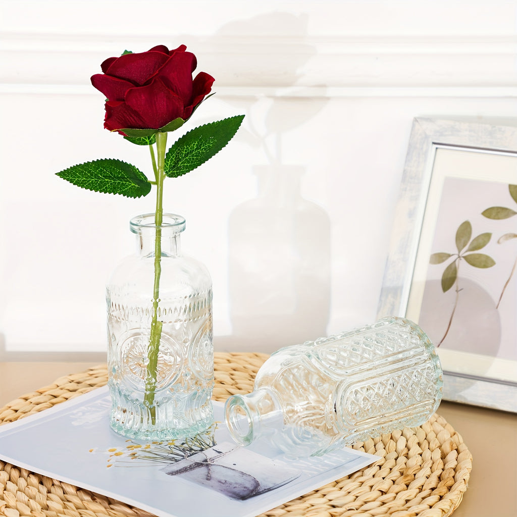 Small Glass Bud Vases, 9-Piece Assorted Size Flower Vase Set for Rustic Wedding Centerpieces, Home Table Arrangements and Seasonal Holiday Decor