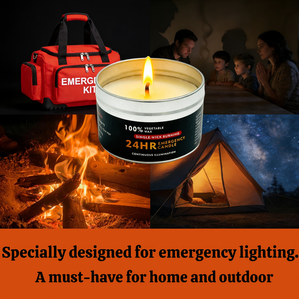 4pcs Long-Lasting 96-Hour Burn Time Unscented Soy & Palm Wax Candles in Metal Containers - 80g Each, 24-Hour Continuous Burn, Indoor/Outdoor Use for Camping, Hiking, Emergency Lighting, Holiday Decor (Halloween, Christmas, Easter