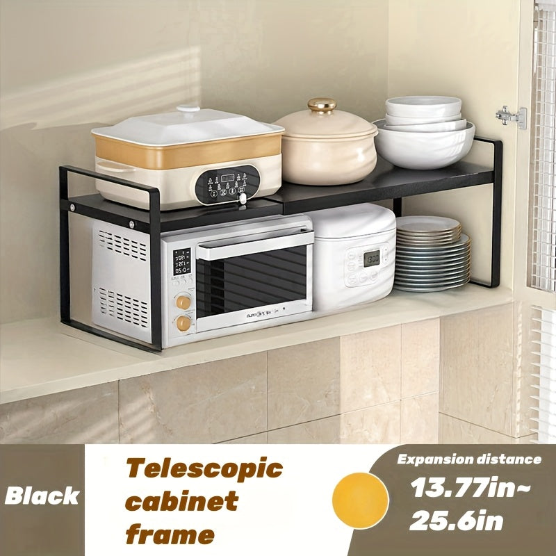 Adjustable&Extendable Metal Cabinet Organizer Rack-Space-Saving, Stackable Design for Kitchen Countertops&Cupboards-Ideal for Food Storage&Appliances with Pull-Out Shelves, Kitchen Organizer|Sleek Finish|Adjustable Shelving, Organizers And Storage