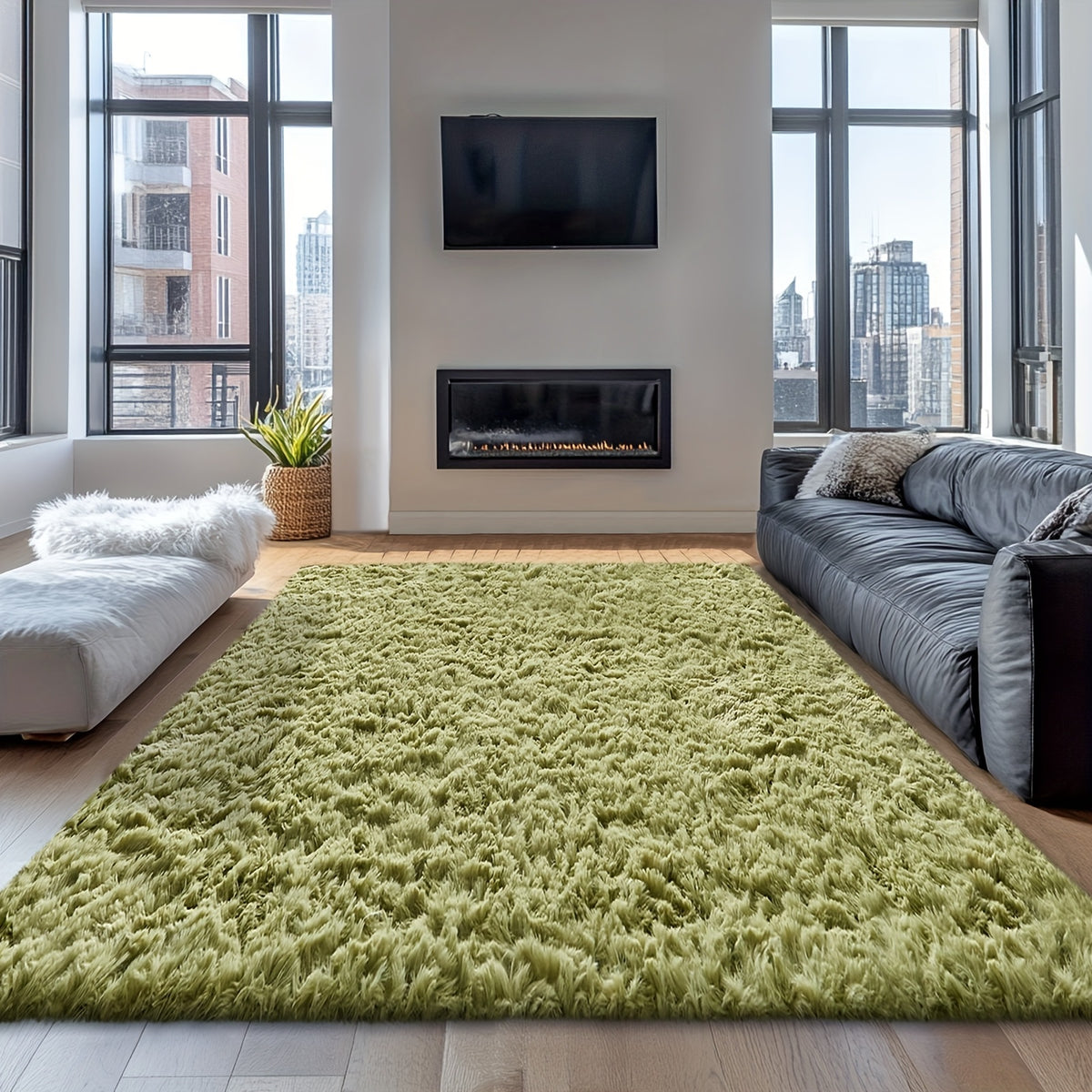 Rugs for Living Room, Super Soft Fluffy Shaggy Area Rugs for Bedroom, Cozy Floor Mats, Plush Indoor Carpet for Kitchen, Faux Rug for Room, Home Decor, Housewarming Gift, Door Mat