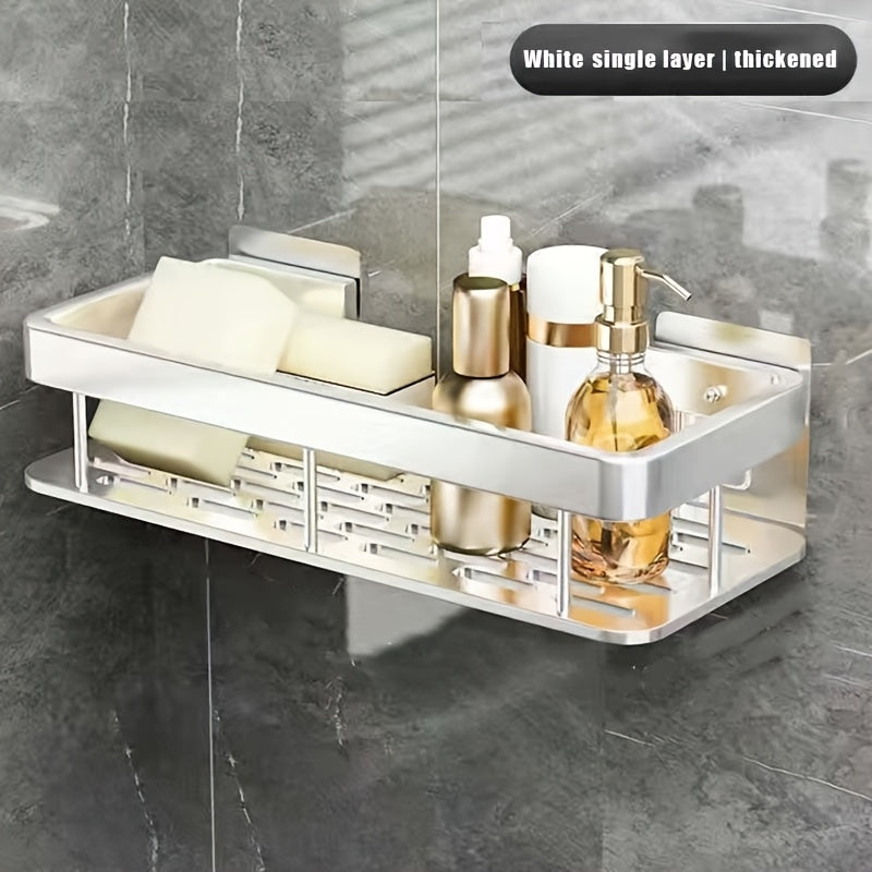 Multi-piece Shower Rack Bathroom Rack Wall-mounted Storage Rack Bathroom Shampoo Lotion Cosmetics Storage Rack Kitchen And Bathroom Storage Space-saving Storage Rack-no Drilling Required, Suitable for A Variety Of Scenarios-Free Traceless Sticker