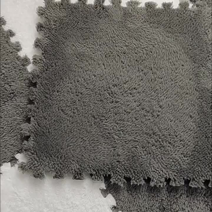 Interlocking Foam Floor Tiles, Soft Washable EVA Mats with Non-Slip Design in Grey, Pink, Apricot or Purple for Bedroom and Living Room
