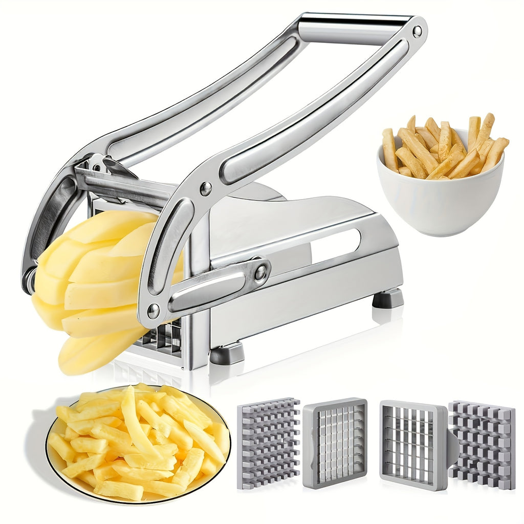 Vegetable Cutter, French Fry Cutter, Stainless Steel Fruit Cutter, French Fry Chopper, Potato Slicer, Vegetable Chopper, Onion Chopper, Food Chopper, Chopping Potato Carrot Cucumber, Kitchen Supplies, Kitchen Gadgets, Kitchen Additions