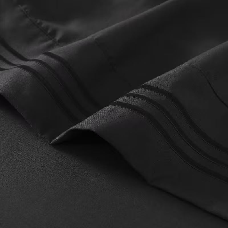 Hotel Grade 6 Piece Breathable Sheets Set 18" Deep Pockets - Easy Fit Twin Full Queen King Bed Sheets & Pillowcases, Microfiber, 100 GSM, All-Season Comfort, Machine Washable, Solid Color Bedding Accessories, Smooth Texture, Microfiber Fabric