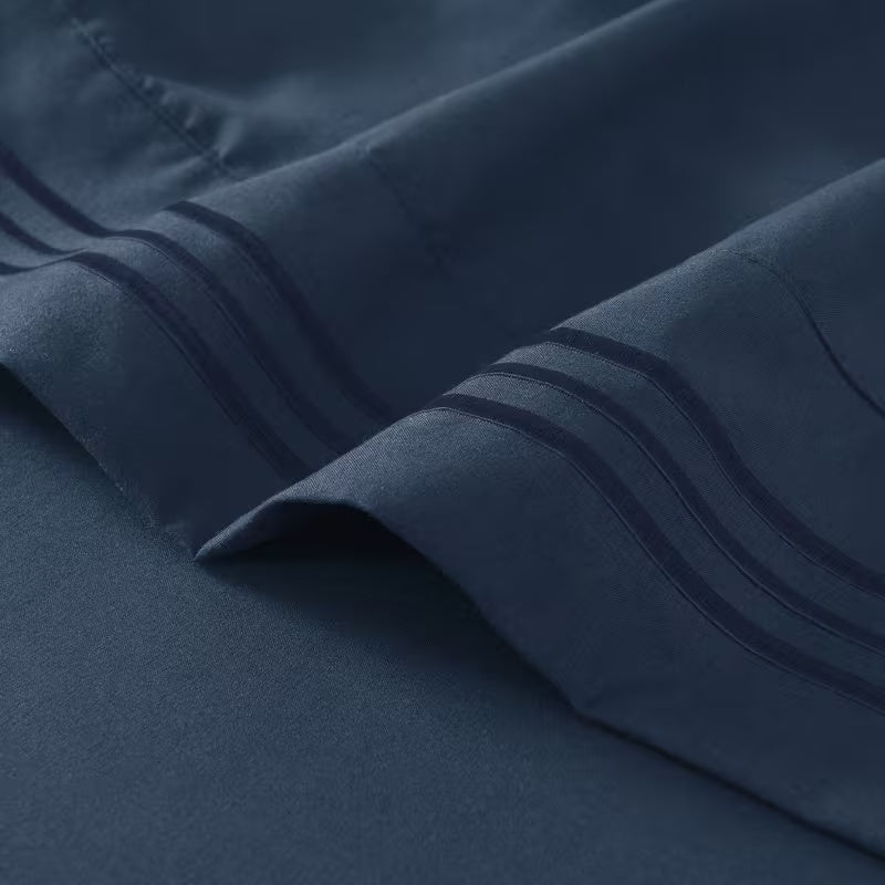 Hotel Grade 6 Piece Breathable Sheets Set 18" Deep Pockets - Easy Fit Twin Full Queen King Bed Sheets & Pillowcases, Microfiber, 100 GSM, All-Season Comfort, Machine Washable, Solid Color Bedding Accessories, Smooth Texture, Microfiber Fabric