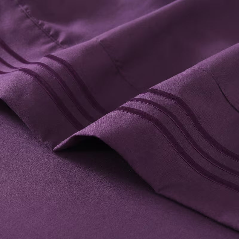Hotel Grade 6 Piece Breathable Sheets Set 18" Deep Pockets - Easy Fit Twin Full Queen King Bed Sheets & Pillowcases, Microfiber, 100 GSM, All-Season Comfort, Machine Washable, Solid Color Bedding Accessories, Smooth Texture, Microfiber Fabric