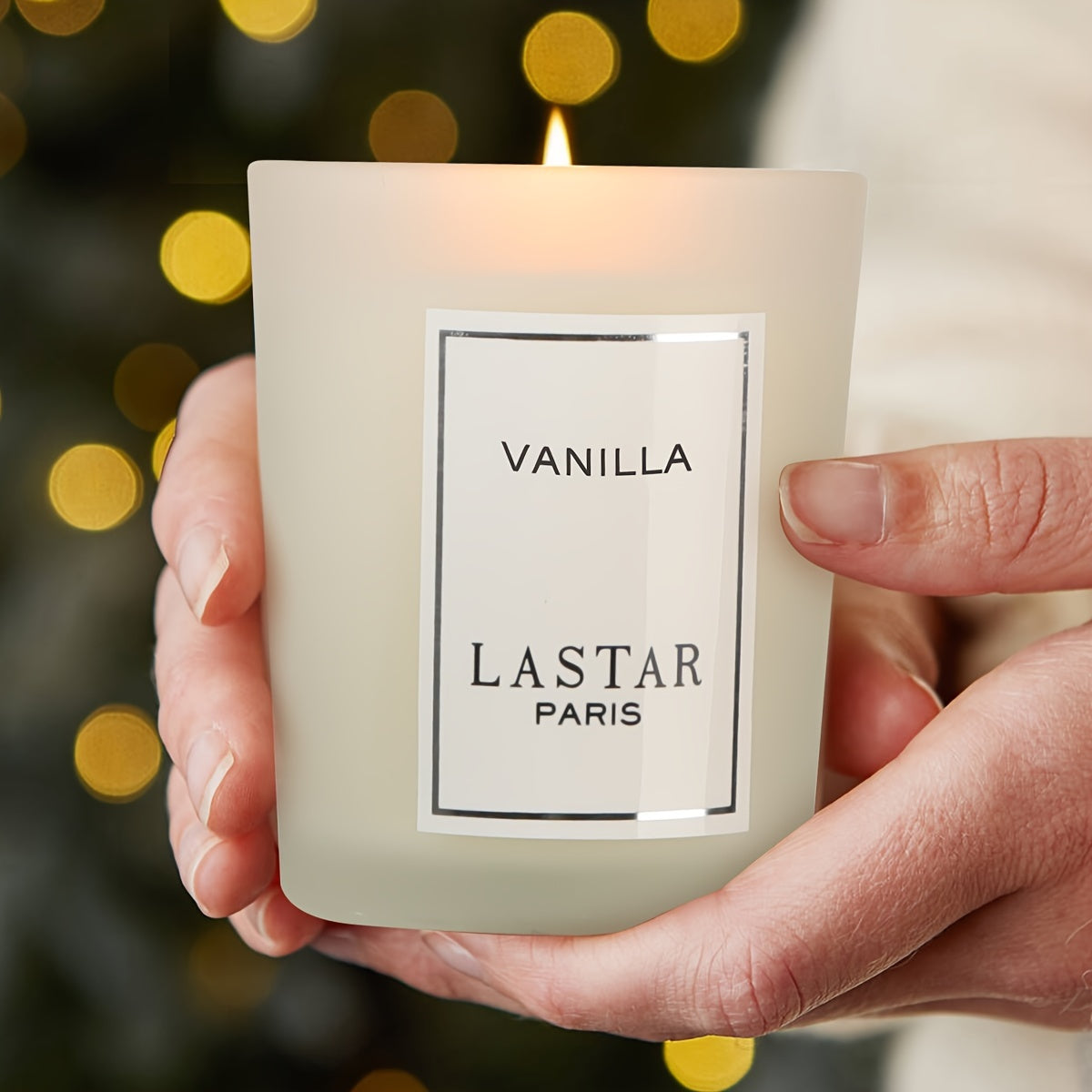 LASTAR Paris Vanilla Scented Candle - Elegant Round Soy Wax Jar with Glitter Accents, Perfect for Home, Hotel, Wedding Decor | Ideal Gift for Christmas, Halloween, Valentine's Day, Mother's Day, Net Content 70g