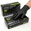 Nitrile Cleaning Gloves, 100 Count Black Latex-Free 6 Mil Ambidextrous Gloves with Flexible Fit for Household Chores, Car Care and Workshop Tasks
