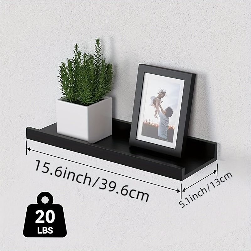 4/6pcs Carbonized Black Floating Shelves, Rustic Wood Shelves, Wall Mounted Shelf for Bathroom Decor, Bedroom, Living Room, Plants, Kitchen, Bathroom, Bathroom, Office, Multi Size The Best Gifts for Father's Day And Independence Day, Floating Shelves