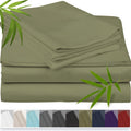 Bamboo Fiber Fitted Sheet Set with Pillowcases, Breathable Cooling Bedding with 29cm Deep Pocket in Ten Colors for Twin Full Queen King and California King