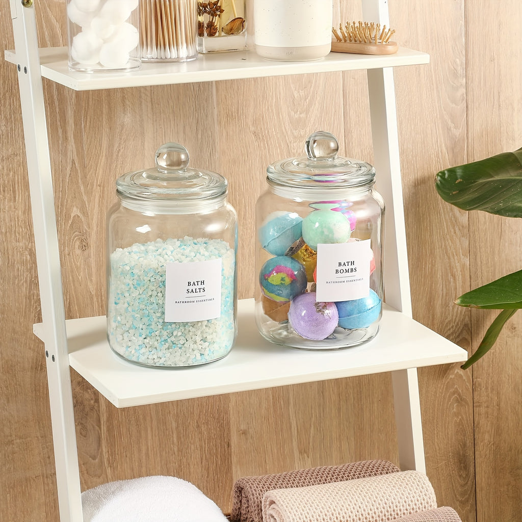 Glass Jars with Airtight Lids And Labels, Half Gallon Storage Containers with Spoons for Laundry Detergent, Pods, Scent Booster Beads, 1 2 3 4 Pack, Canisters