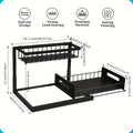 Under Sink Pull-Out Cabinet Organizer, Two-Tier Metal Storage Rack with Sliding Lower Basket in Black or White, 1 or 2 Units for Kitchen and Bathroom