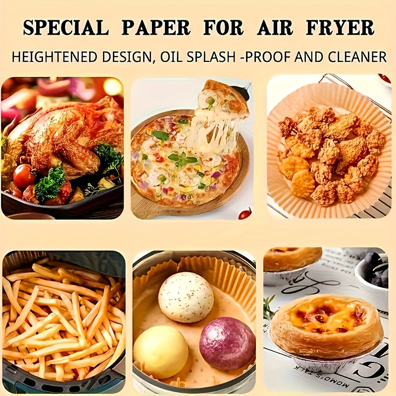 125/250 Count Air Fryer Paper Liners, Disposable Microwave Air Fryer Liners, Non-Stick Air Fryer Liners, Square Bleach-Free (8 Inches), Suitable for 5-8QT Air Fryers, Baking Microwave, Air Fryer Accessories