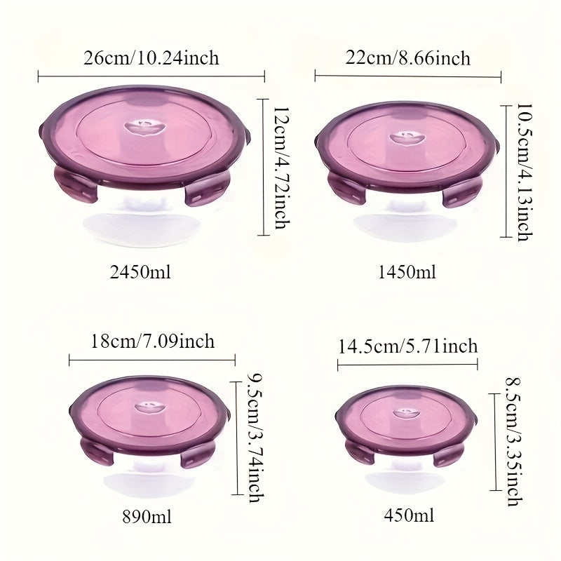 3/4pcs Large Capacity Plastic Refrigerator Storage Boxes - Keeps Fruit, Vegetable, Meat, Egg, Dumpling Fresh - Air-tight, Fresh-keeping, Easy-to-Clean, Stackable, Space-saving Kitchen Food Containers
