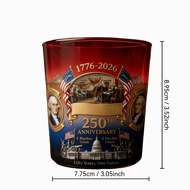 250th Anniversary Edition Whiskey Glasses, Set Of 2, 10 Ounces. Oval-shaped, Reusable, Multifunctional, Perfect for Celebrations. An Excellent Gift for The Elderly, Friends, And Partners