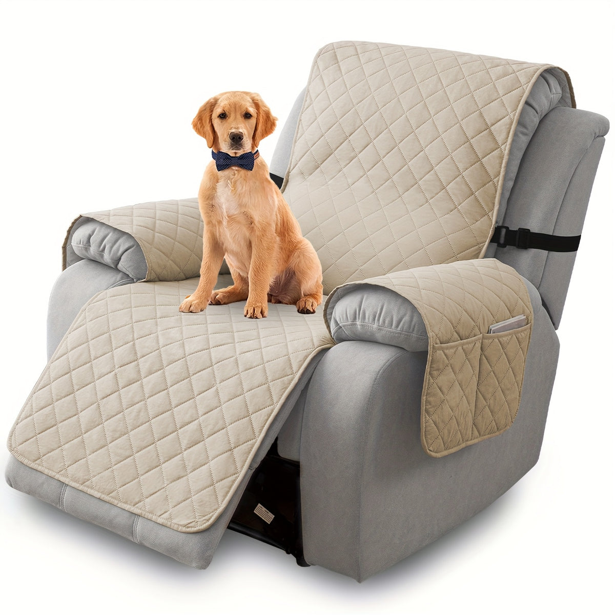 1pc 100% Non-Slip Recliner Chair Cover Sofa Slipcover, Pet Cover for Large Recliner with Elastic Straps, Washable Chair Seat Cover Recliner Chair Furniture Protector, Perfect for Indoor And Outdoor, Halloween, Christmas, Home Decoration