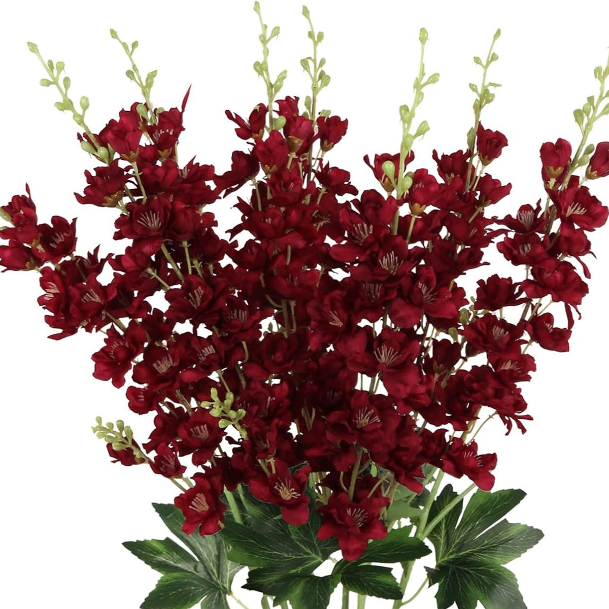 6pcs Delphinium Artificial Flowers 33.5 Inch Champagne Fake Flowers Long Stem Faux Snapdragon Flowers for Vase Table Home Wedding Party Garden Decoration