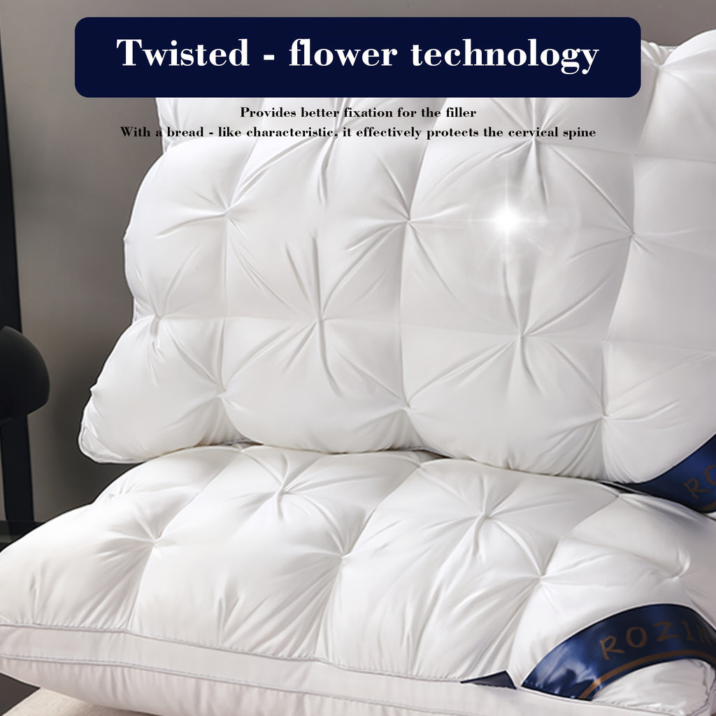 1/2pcs Luxury Hotel-Quality Pillows, Queen Size High Resilience Plush Fill, Soft Comfortable for Deep Sleep. Ideal for Side Back Sleepers, Breathable Cooling, All-Season Use, Machine Washable, Hypoallergenic Plush Cover, Cooling