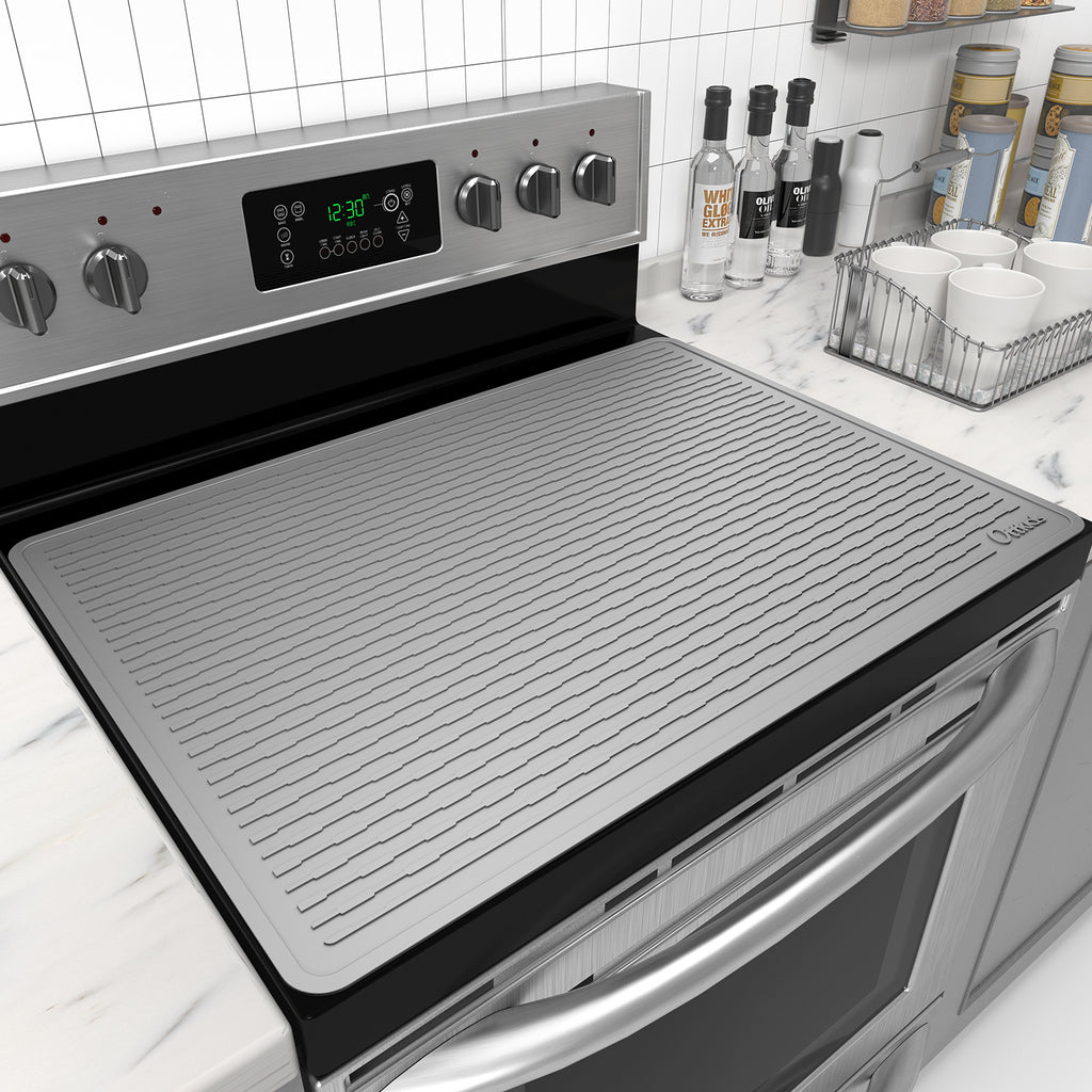 Oversized Thick Silicone Cover for Stove Tops, Measuring 75.7X53.2Cm (29.8X20.8In), Featuring Anti-Slip Stripes And Made from Quiet Material, Suitable for Kitchen And Restaurant Use Dish Drying Mats