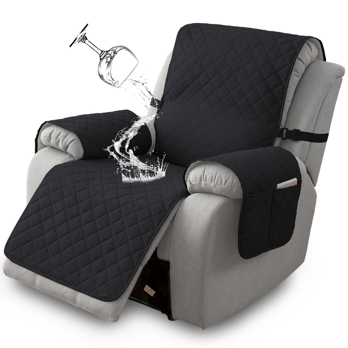 1pc 100% Non-Slip Recliner Chair Cover Sofa Slipcover, Pet Cover For Large Recliner With Elastic Straps, Washable Chair Seat Cover Recliner Chair Furniture Protector, Recliner Compatible, Valentine'S Day Home Decorations