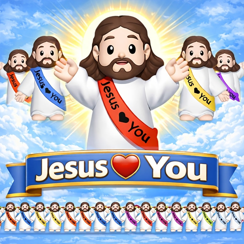 Halloween 100/200 Mini Jesus Figurines | Creative "Jesus Loves You" Party Favors and Table Centerpieces | Suitable for Easter, Christmas, Thanksgiving, New Year, and Church Event Religious Gifts, Random Color