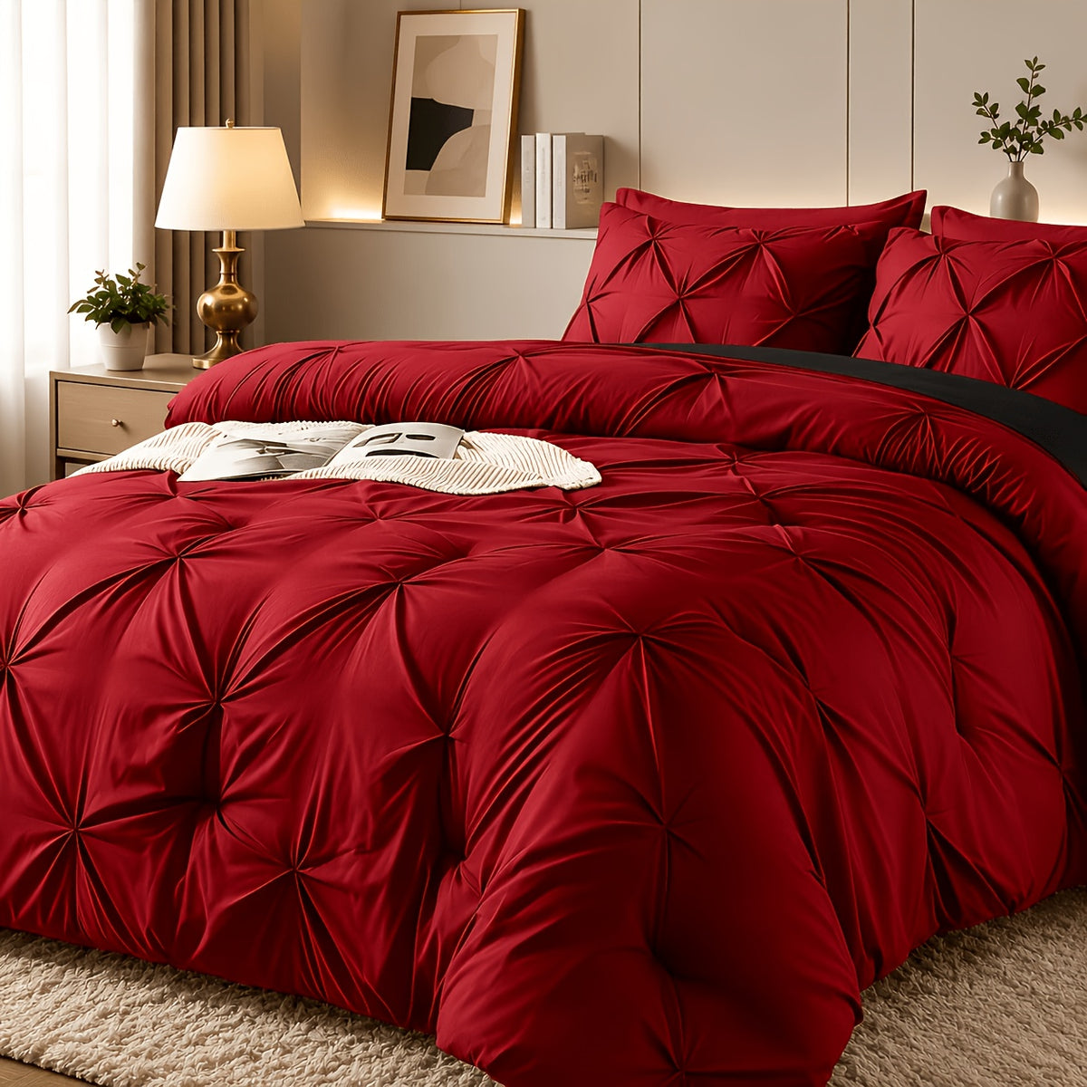 2/3pcs Solid Color Diamond Quilted Large/King Size Bedding, Soft, Comfortable, and Fluffy with Microfiber Filling and Lightweight, Breathable Fabric. Easy to Care for, Warm for All Seasons. Includes Comforter and Pillowcases. Luxurious Quality