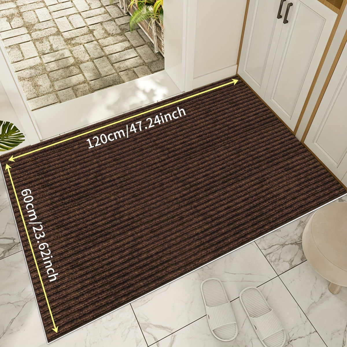 Entryway Mat, Indoor Door Mat Entrance, Non Slip Peel And Stick Low Profile Doormat, Entry Mat Door Mats Indoor, Front Door Mat Inside Door Mat Non Slip, Washable Door Mat, Easy to Clean Doormat, Floor Mat for Entryway