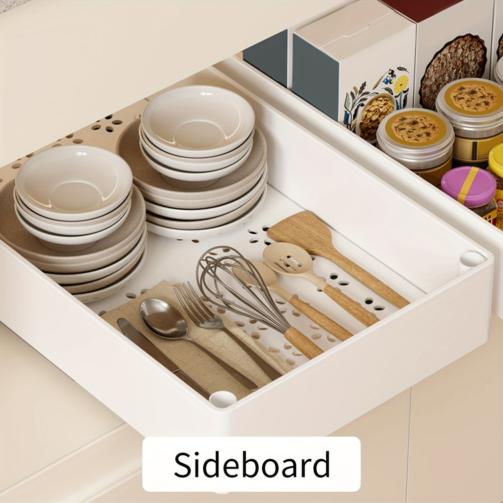 2Pcs Open Storage Bins, Boho Style Plastic Cabinet Organizer, Pull-Out Removable Slide-Out Organizer for Kitchen, Bathroom, Pantry, Cabinets