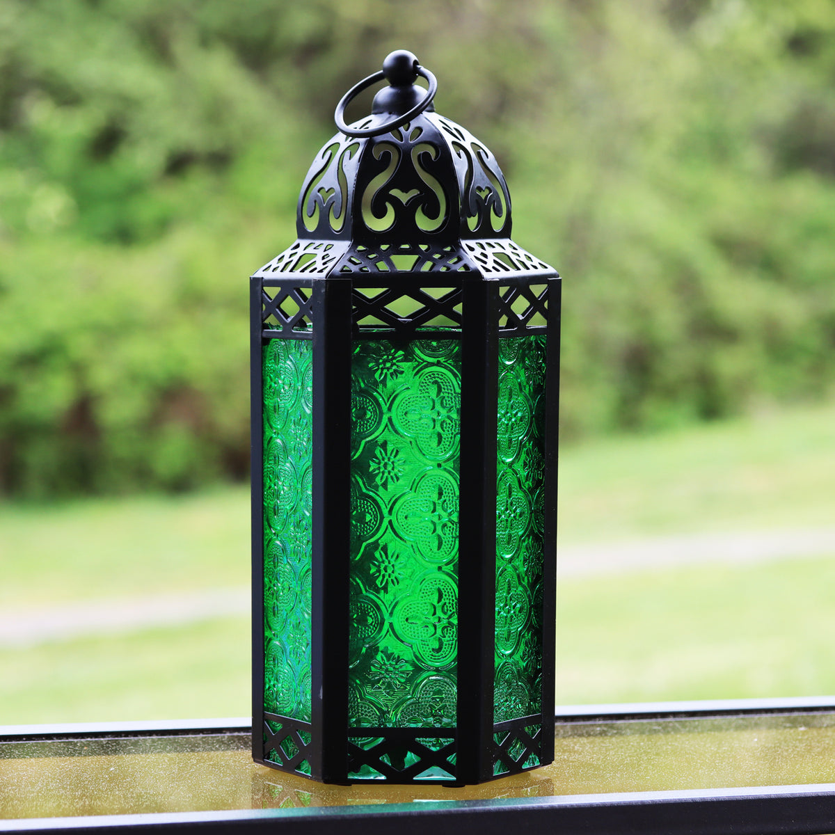 Decorative Moroccan Candle Lantern Holder, Medium, 10.5" Tall