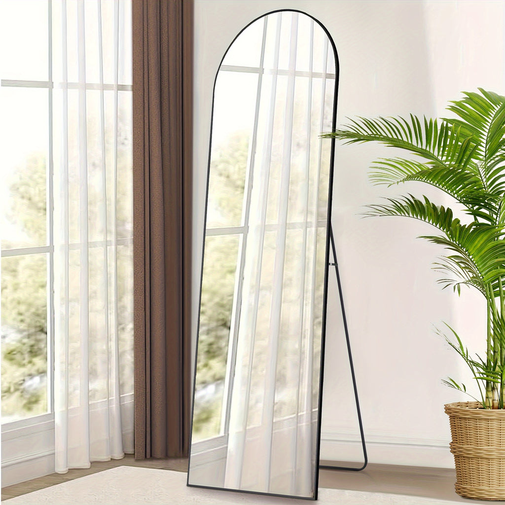 Arched Full Length Mirror, Full Body Free Standing Leaning Mirror Hanging Mounted Mirror Modern Simple Tall Home Decor for Living Room Bedroom Cloakroom