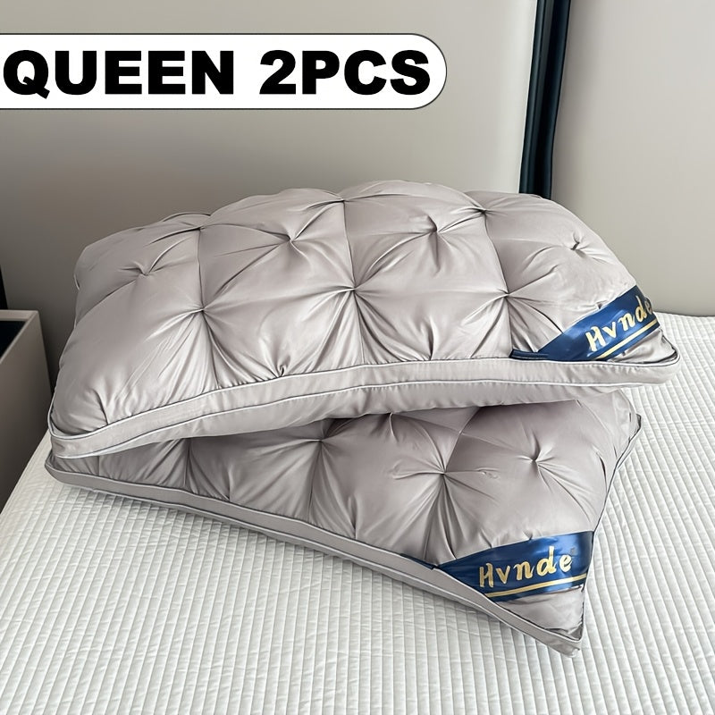 Hotel Collection Bed Pillows Set of 2, Soft Sleeping Pillow Pair with Resilient Loft and Cooling or Thick Plump Style Options for Home and Guest Bedrooms