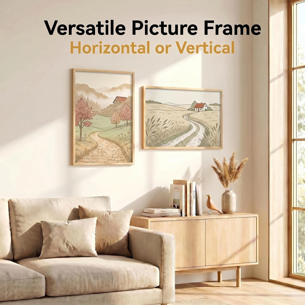 3-Pack 16X24 Picture Frames Black, Scratch-Resistant Poster Frames 16 X 24 for Photo Gallery - Slide-In Strips, Horizontal Or Vertical Wall Mounting