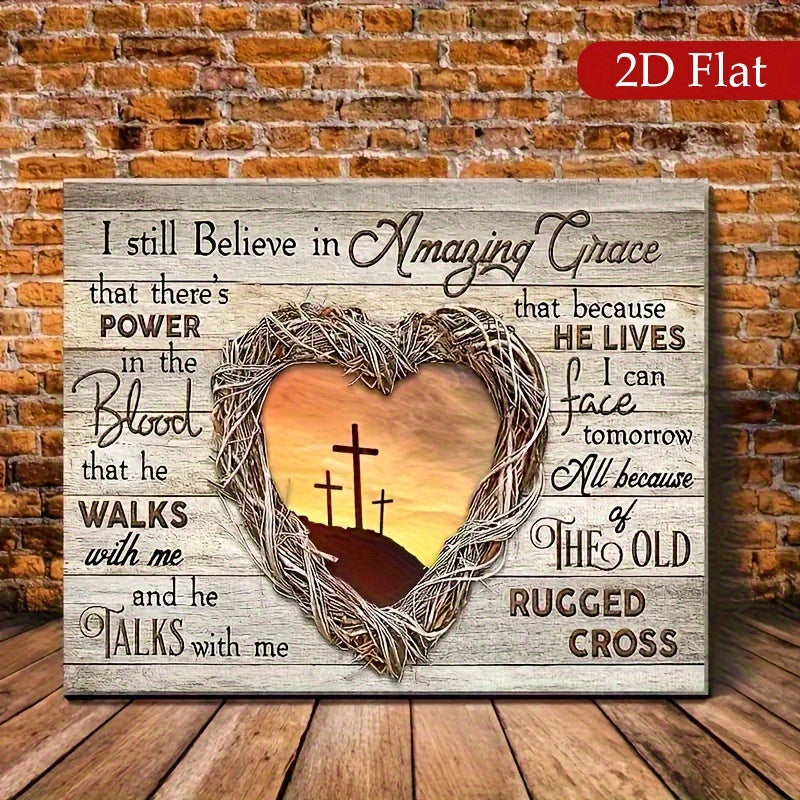 2D Flat, 1pc Wood Framed Canvas, Sunset Painting, God Landscape Canvas, Into The Arms Of Jesus, Gift for Christian, Ready to Hang,for Halloween And Christmas  for Halloween&Christmas