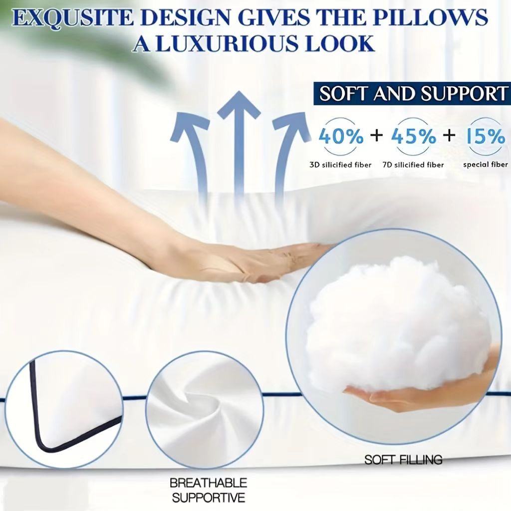Bed Pillows for Sleeping-Queen Size Pillows Set of 2/ 4, Cooling Hotel Quality with Premium Soft Down Alternative Pillow for Neck Relief for Back, Stomach or Side Sleepers, Breathable, 20x30in