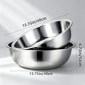 Stainless Steel Washing Basin Set of 2, Large Kitchen Mixing Bowls for Vegetable and Fruit Prep, Salad Making, Baking and Household Tasks